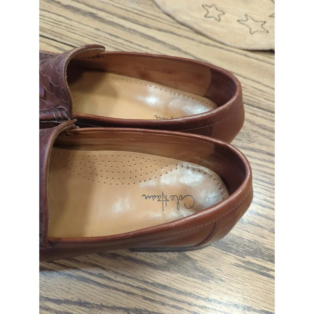Men's Cole Haan Chestnut Brown Woven Leather Loafer US‎ 10 M